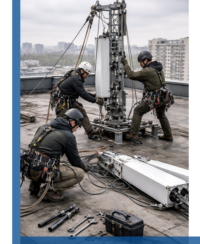 Демонтаж антенн на крыше зданий в Ухте с гарантией