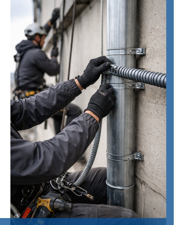 Монтаж гофры для кабеля в Ухте от 304 р. | ВЫСОТНИК-Хта