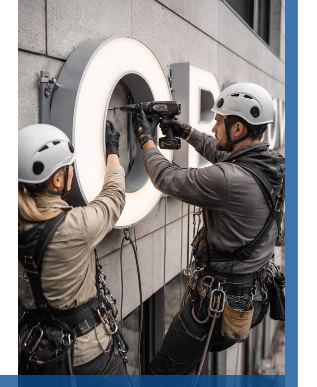 Монтаж световых букв в Ухте от 3038 р. под ключ ВЫСОТНИК-Хта