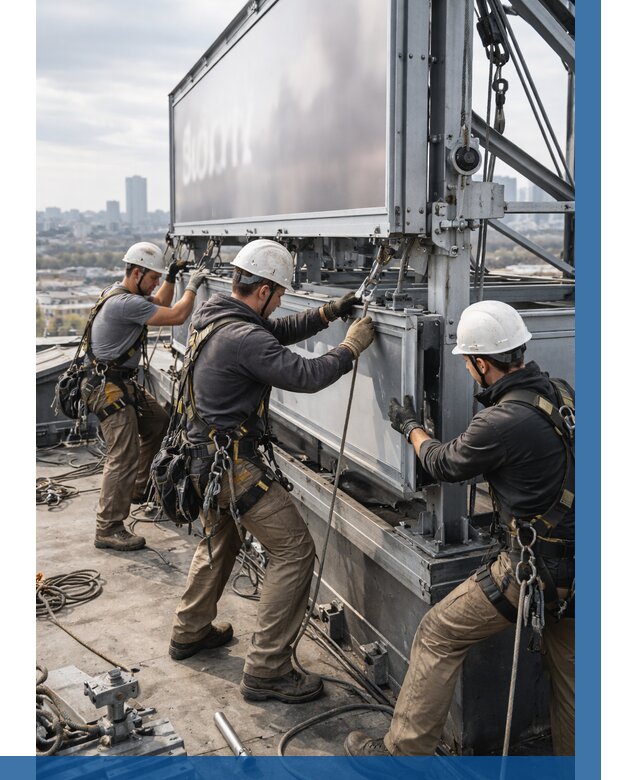 Монтаж крышной рекламной конструкции в Ухте от 60750 р.|ВЫСОТНИК-Хта