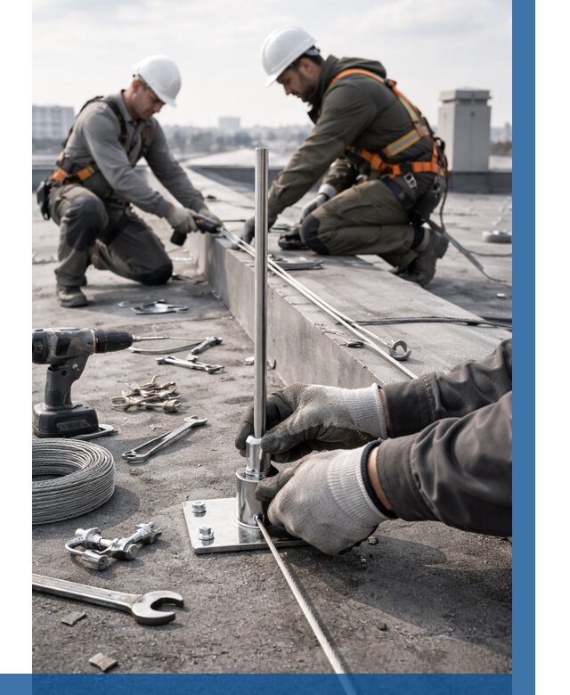 Монтаж молниезащиты на кровле в Ухте цена от 25313 р. | ВЫСОТНИК-Хта