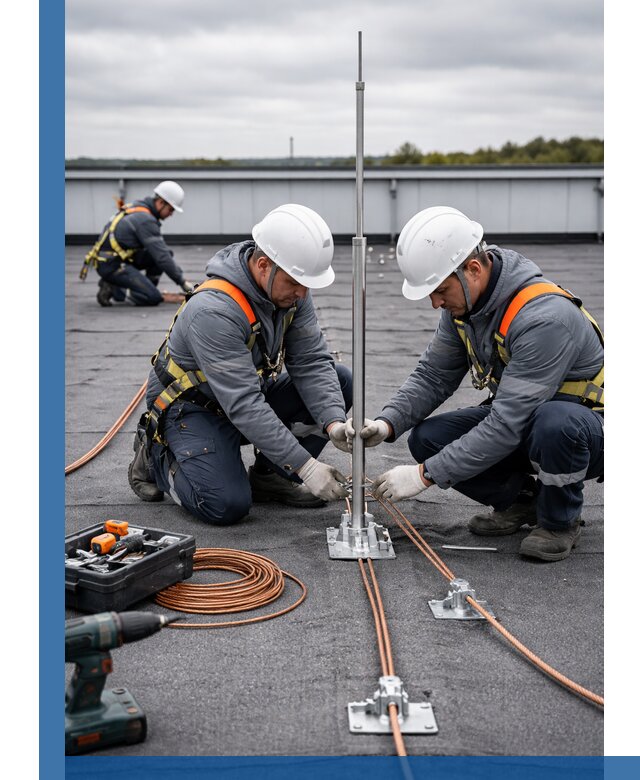 Монтаж молниезащиты на кровле в Ухте под ключ с гарантией