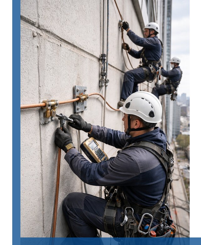 Монтаж системы заземления здания и молниезащиты в Ухте