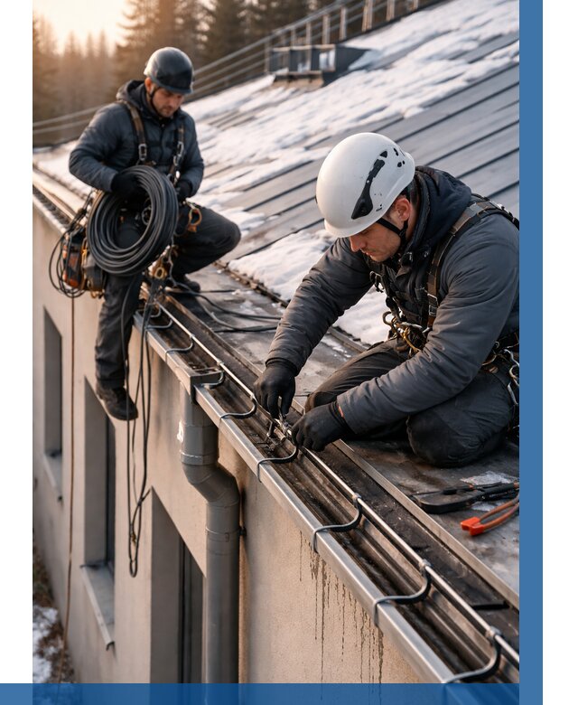 Монтаж греющего кабеля на кровле в Ухте от 456 р. | ВЫСОТНИК-Хта
