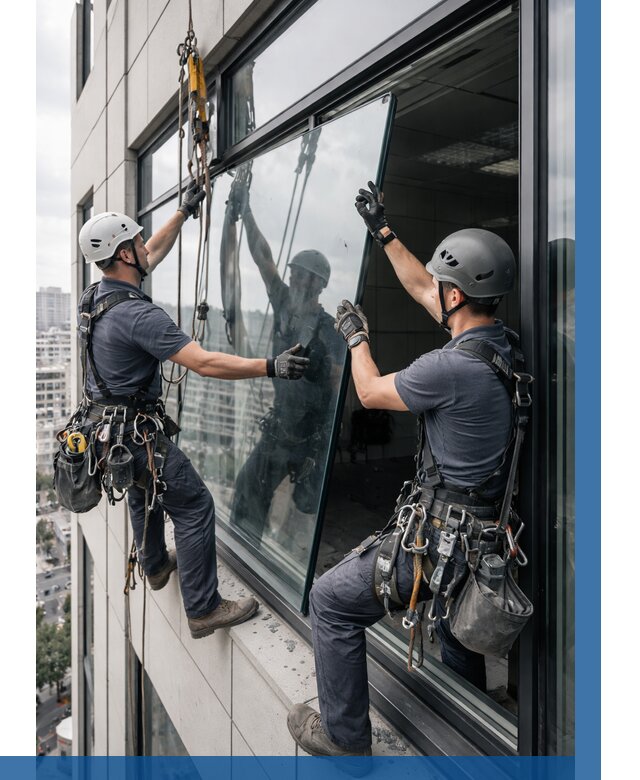 Замена стеклопакетов на высоте в Ухте от 5569 р. | ВЫСОТНИК-Хта