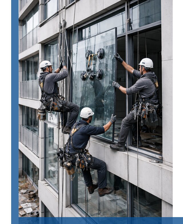 Фасадное остекление и монтаж витражей зданий в Ухте под ключ