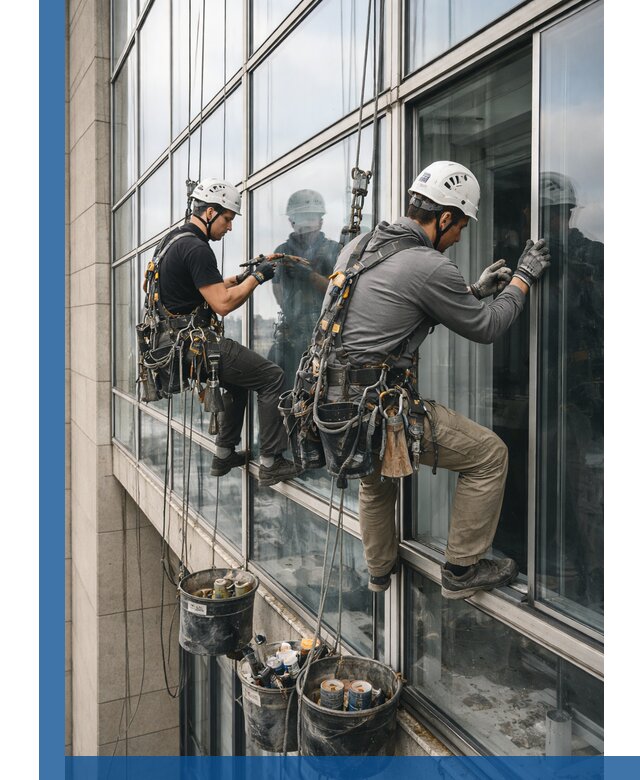 Ремонт витражных конструкций и фасадного остекления в Ухте