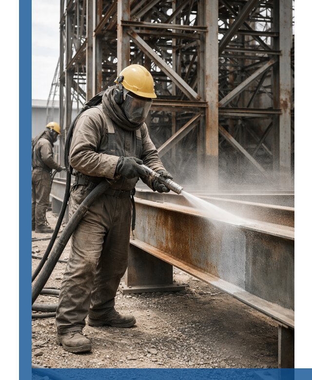 Пескоструйная очистка металлоконструкций в Ухте промышленная