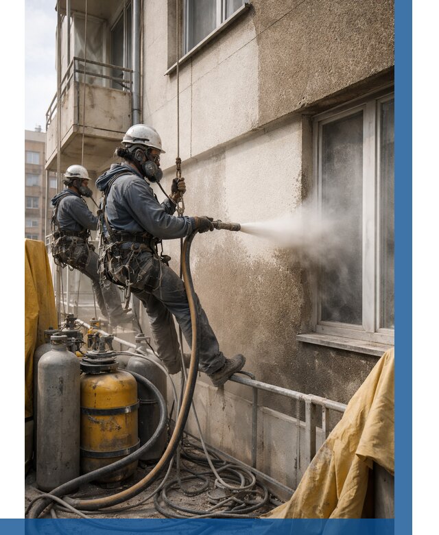 Пескоструйная очистка фасада в Ухте от 658 р. | ВЫСОТНИК-Хта