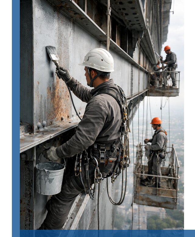 Покраска металлоконструкций на высоте в Ухте профессионально