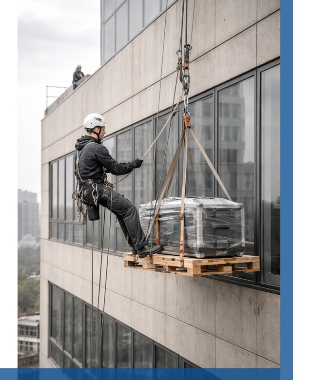 Спуск груза по фасаду в Ухте от 3544 р. | ВЫСОТНИК-Хта