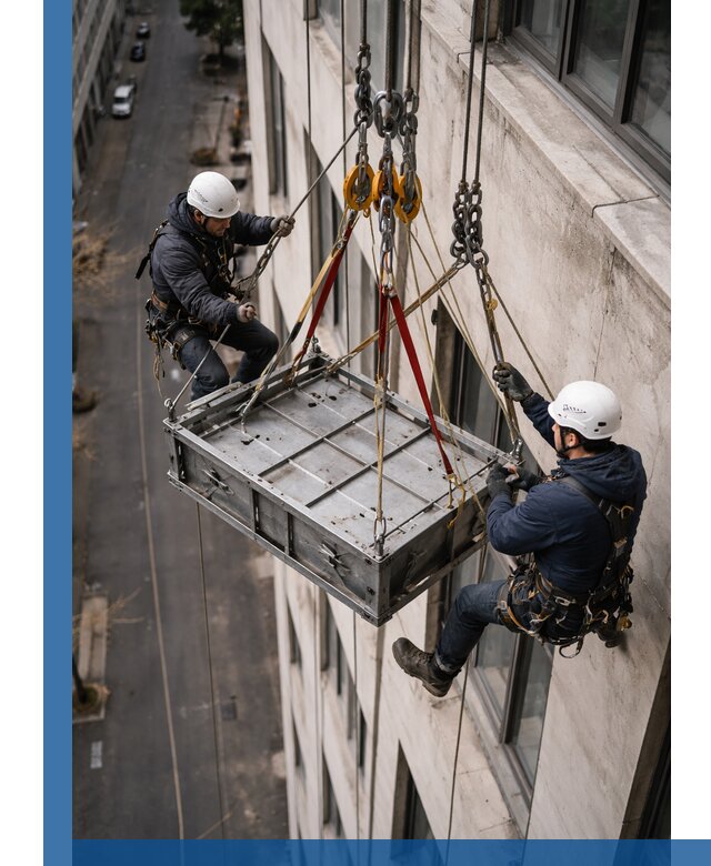 Спуск и подъем грузов по фасаду в Ухте для зданий