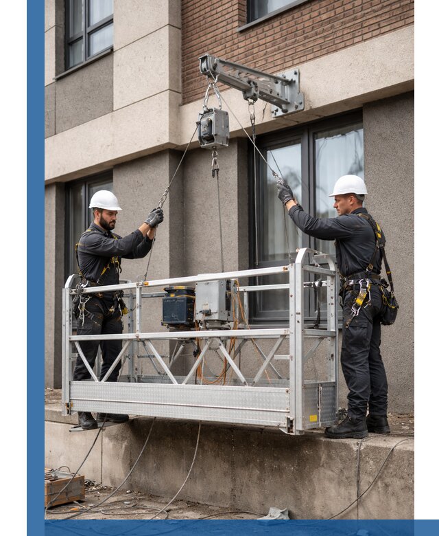 Монтаж и подъем фасадной люльки в Ухте с гарантией безопасности