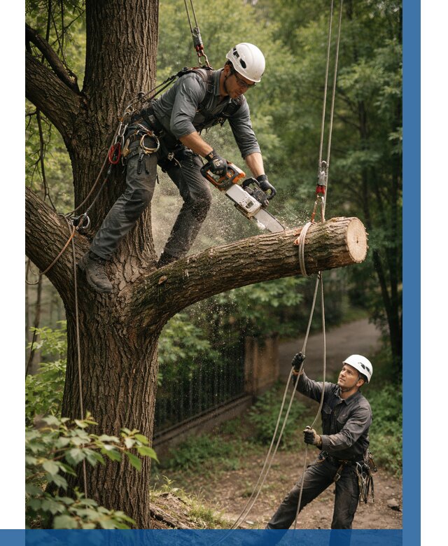 Спил деревьев альпинистами в Ухте от 8100 р. | ВЫСОТНИК-Хта
