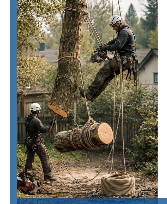 Валка деревьев частями в Ухте, безопасно и аккуратно