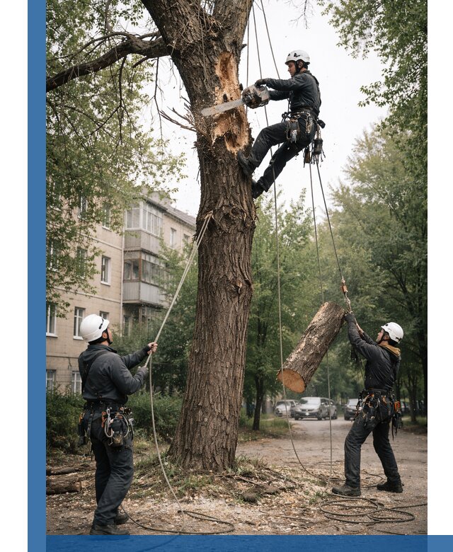 Срочное удаление аварийных деревьев в Ухте с гарантией безопасности