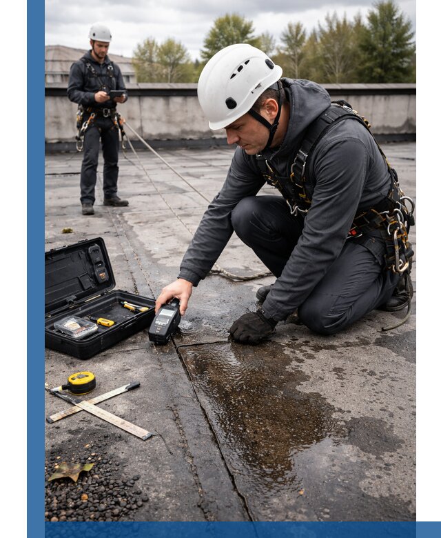 Обследование кровли на протечки и выявление дефектов в Ухте