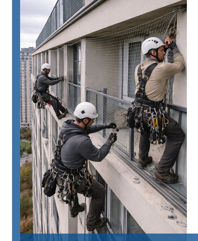 Профессиональный монтаж защитной сетки от птиц в Ухте